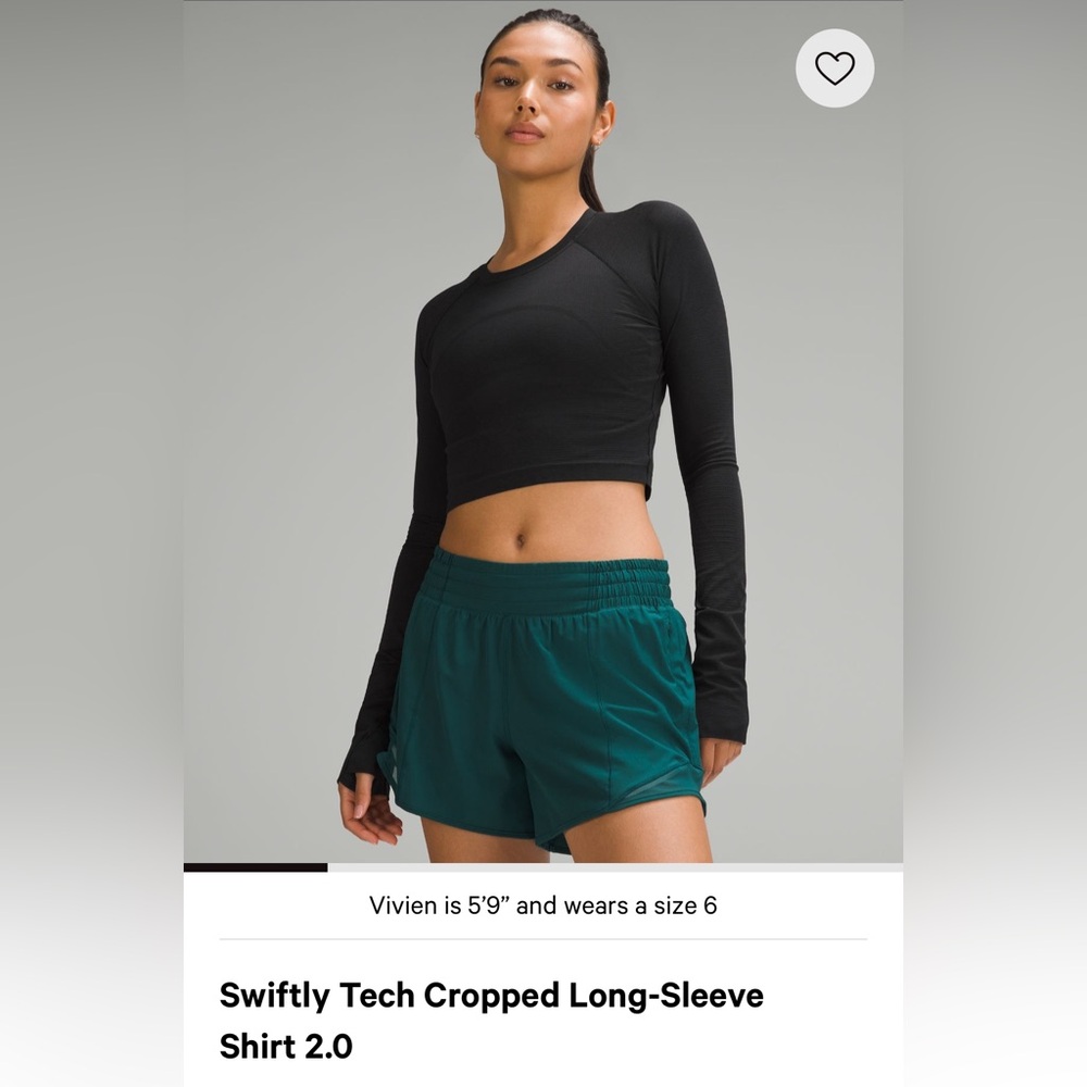 Lululemon Swiftly Tech long sleeve cropped